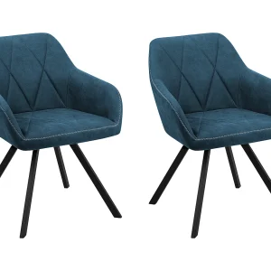 Set van 2 eetkamerstoelen MONEE Zeeblauw Set van 2 eetkamerstoelen MONEE Zeeblauw