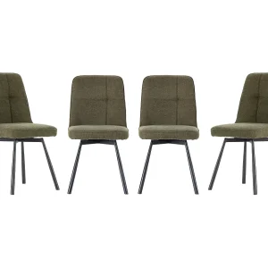 Game of 4 swivel fabric chairs H85.5 cm – IONA Game of 4 swivel fabric chairs H85.5 cm – IONA