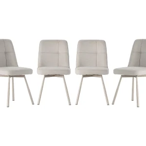 Game of 4 swivel fabric chairs H85.5 cm – IONA Game of 4 swivel fabric chairs H85.5 cm – IONA