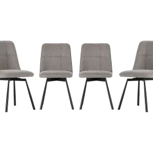 Game of 4 swivel fabric chairs H85.5 cm – IONA Game of 4 swivel fabric chairs H85.5 cm – IONA