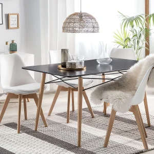 Eettafel BIONDI Zwart 140 cm 80 cm Eettafel BIONDI Zwart 140 cm 80 cm