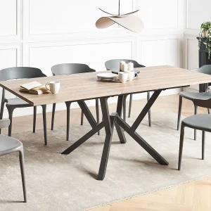 Eettafel uitschuifbaar ANSELL Lichtbruin 160/200 cm 90 cm Eettafel uitschuifbaar ANSELL Lichtbruin 160/200 cm 90 cm