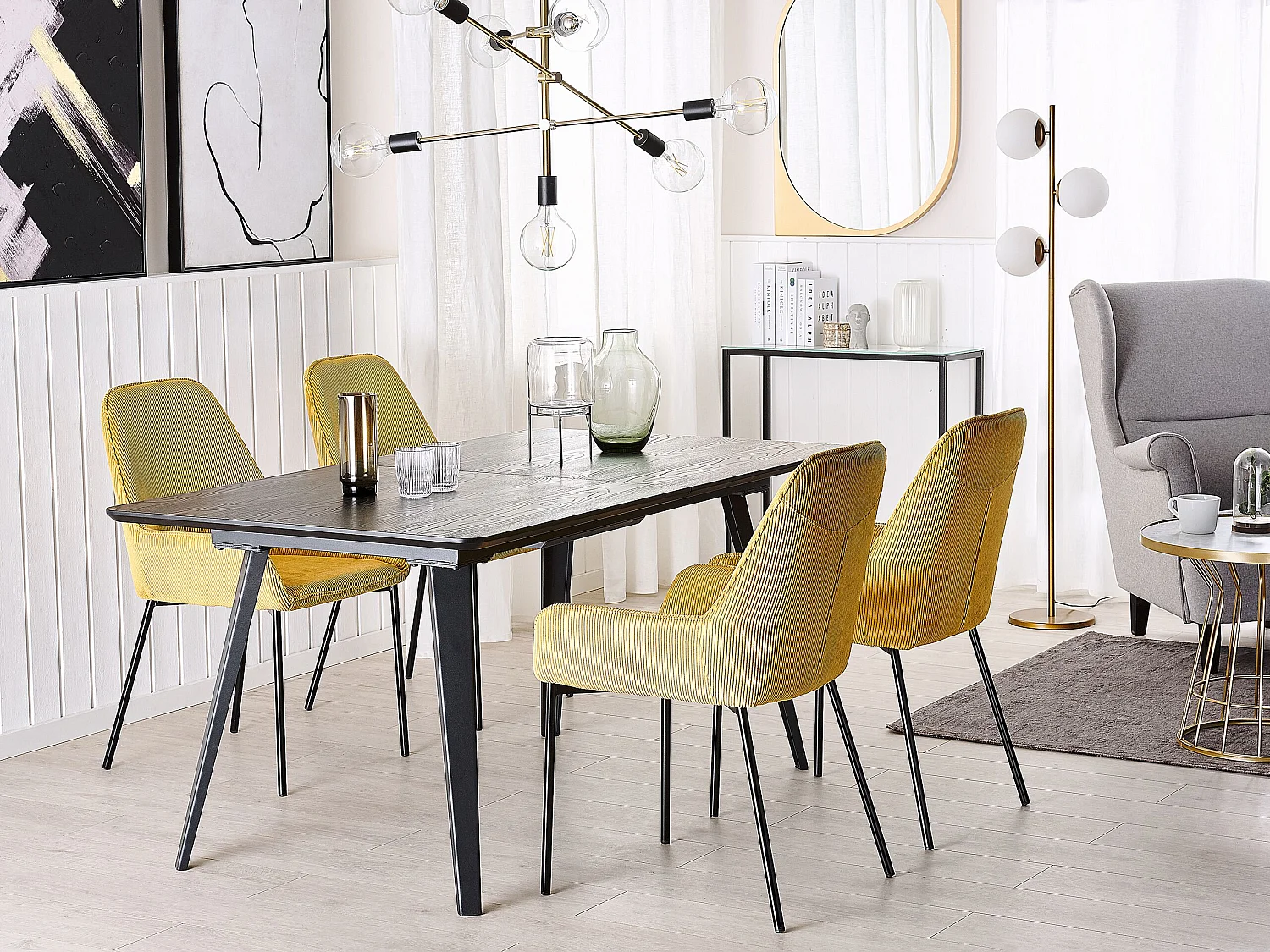 Eettafel uitschuifbaar IRVINGTON Zwart 160/200 cm 90 cm