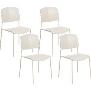 Eetkamerstoel set van 4 kunststof beige ASTORIA