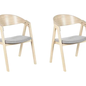 Eetkamerstoel set van 2 lichthout grijs YUBA