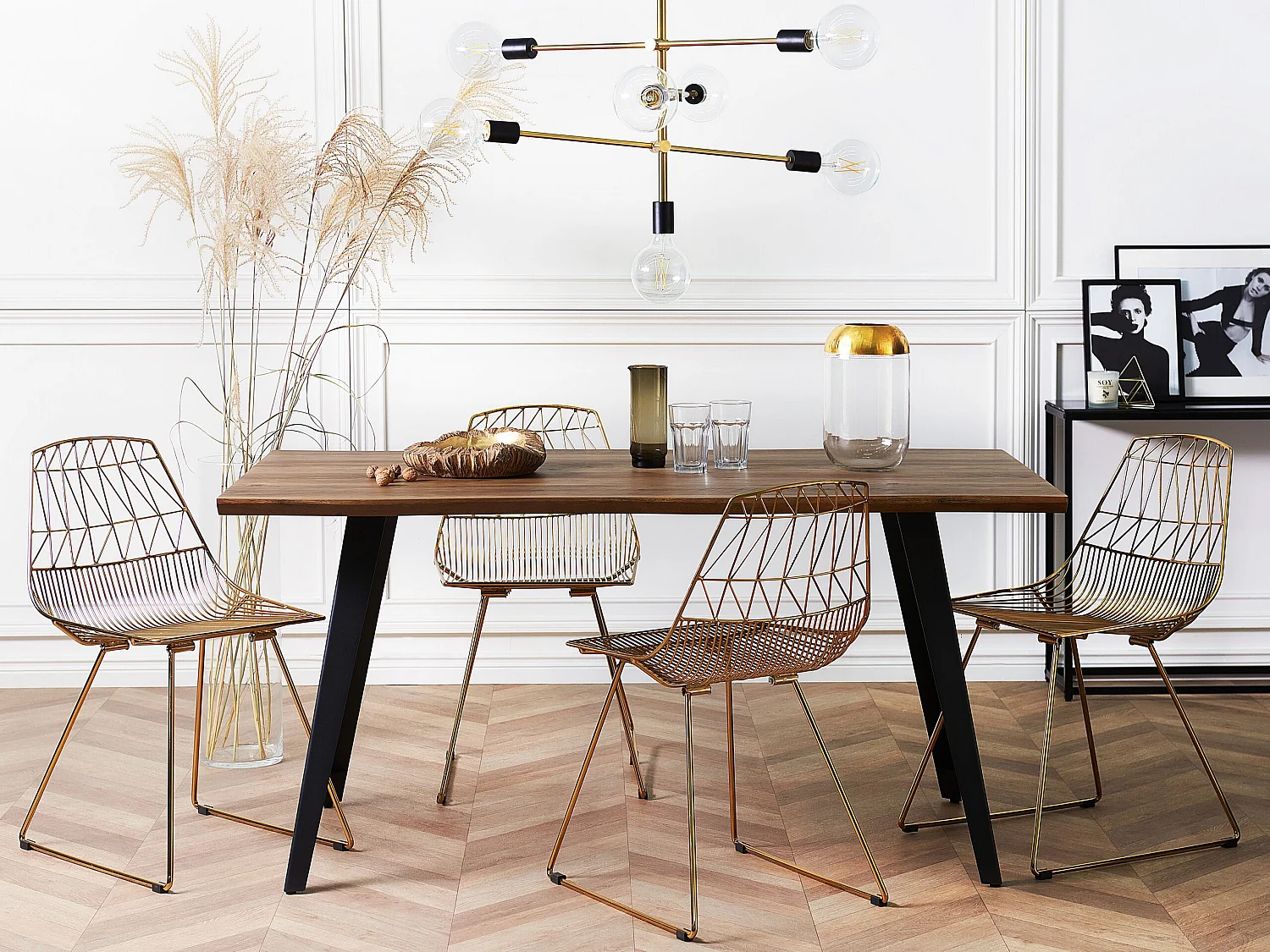 Eettafel WITNEY Donkerbruin 160 cm 90 cm