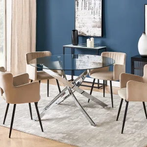 Eettafel MARAMO Zilver 120 cm 120 cm Veiligheidsglas