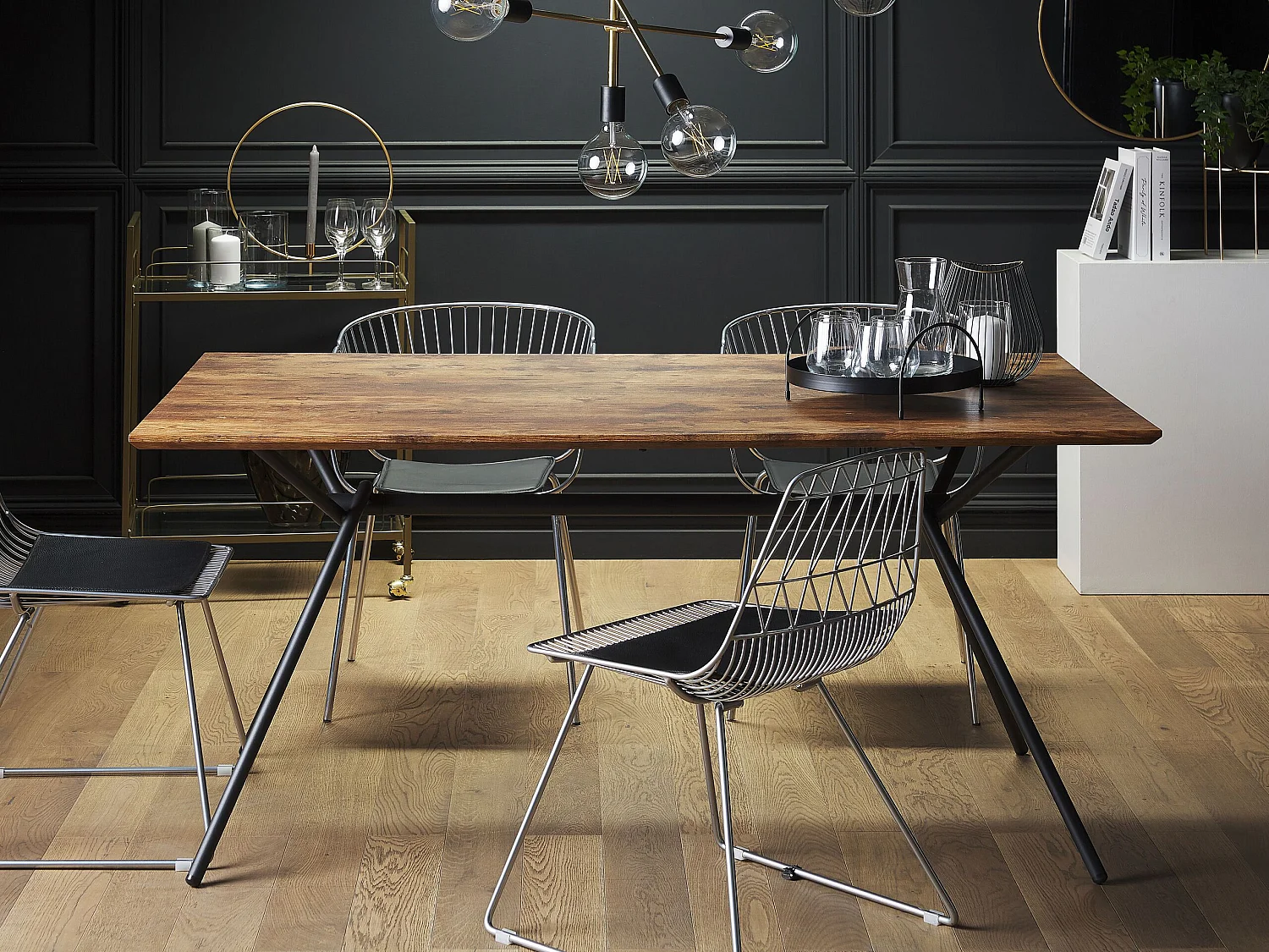 Eettafel AMSTERDAM Donkerbruin 160 cm 90 cm