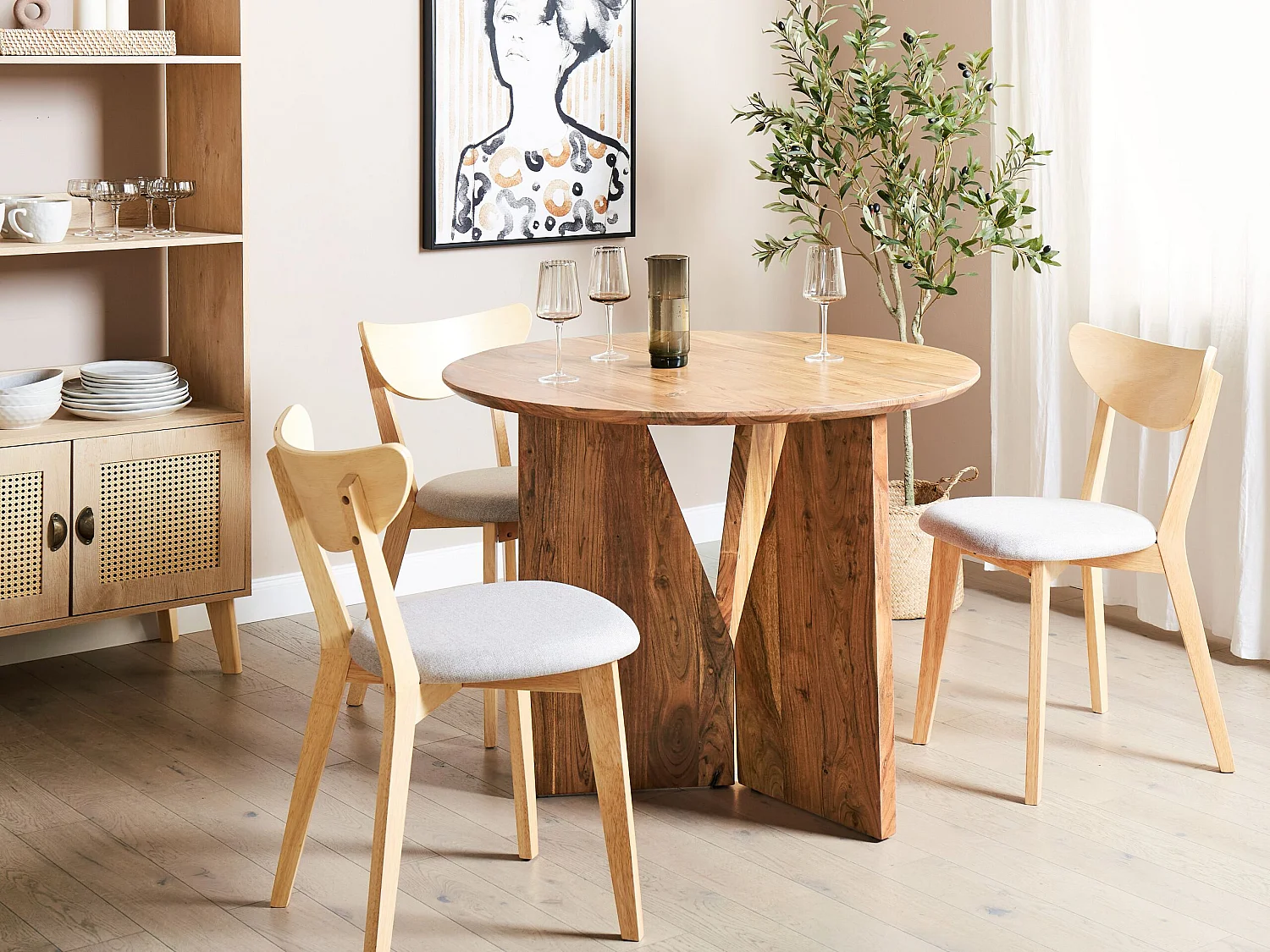 Eettafel ARRAN Bruin 100 cm 100 cm Acaciahout
