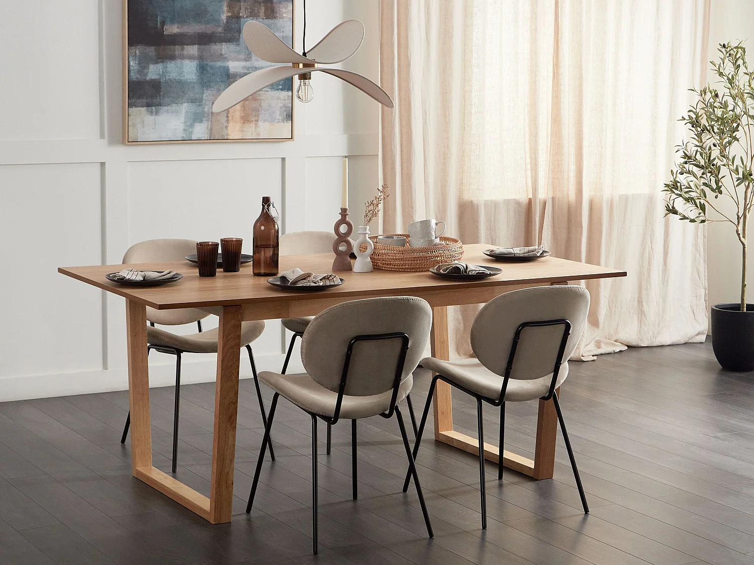 Eettafel CAMDEN Licht essenhout 180 cm 95 cm