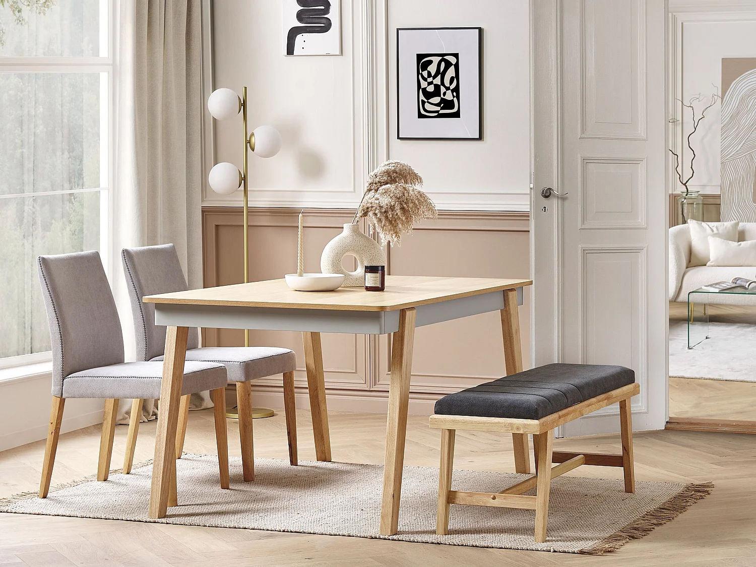 Eettafel PHOLA Licht eikenhout 150 cm 90 cm