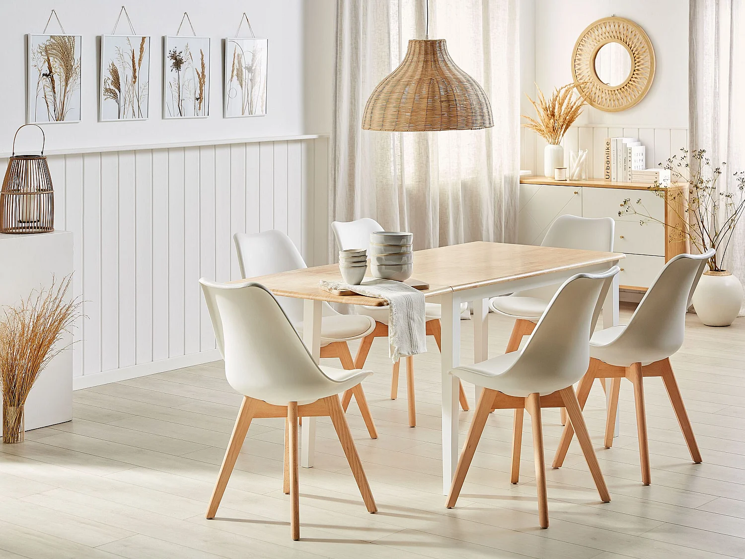 Eettafel uitschuifbaar LOUISIANA Lichtbruin 120/160 cm 75 cm Hout