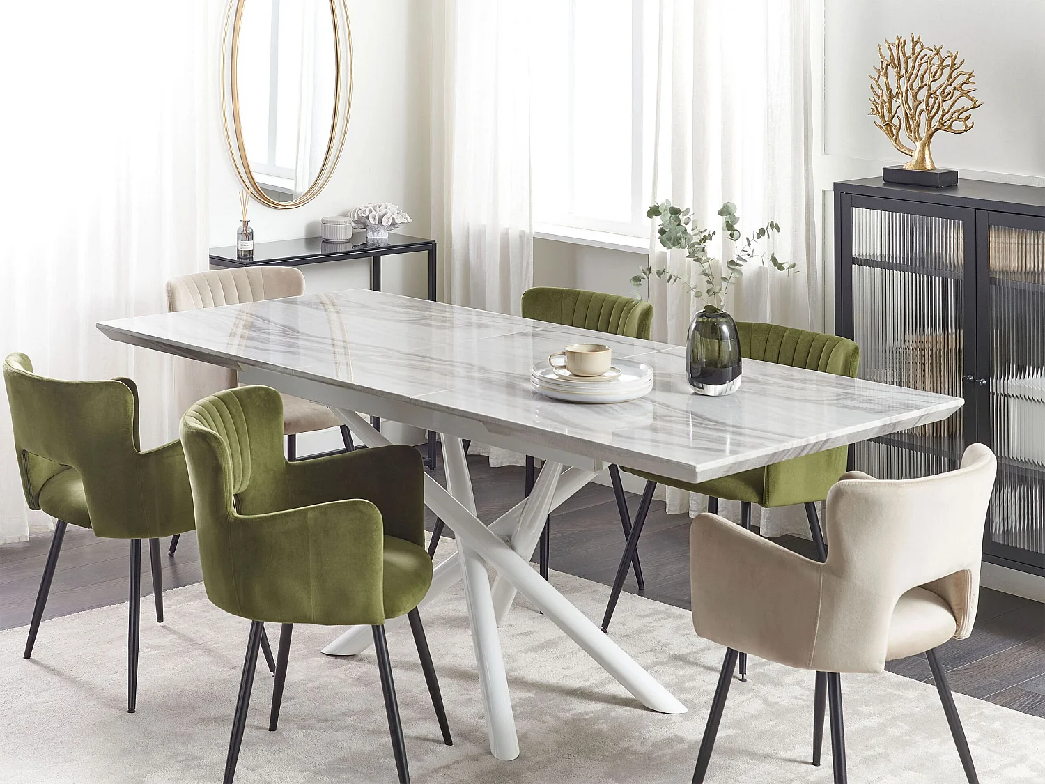 Eettafel uitschuifbaar MOIRA Wit 160/200 cm 90 cm