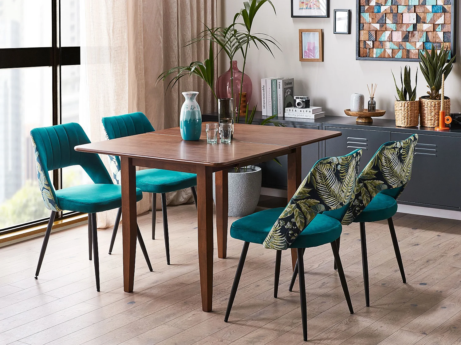 Eettafel uitschuifbaar MASELA Donkerbruin 90/120 cm 60 cm Hout