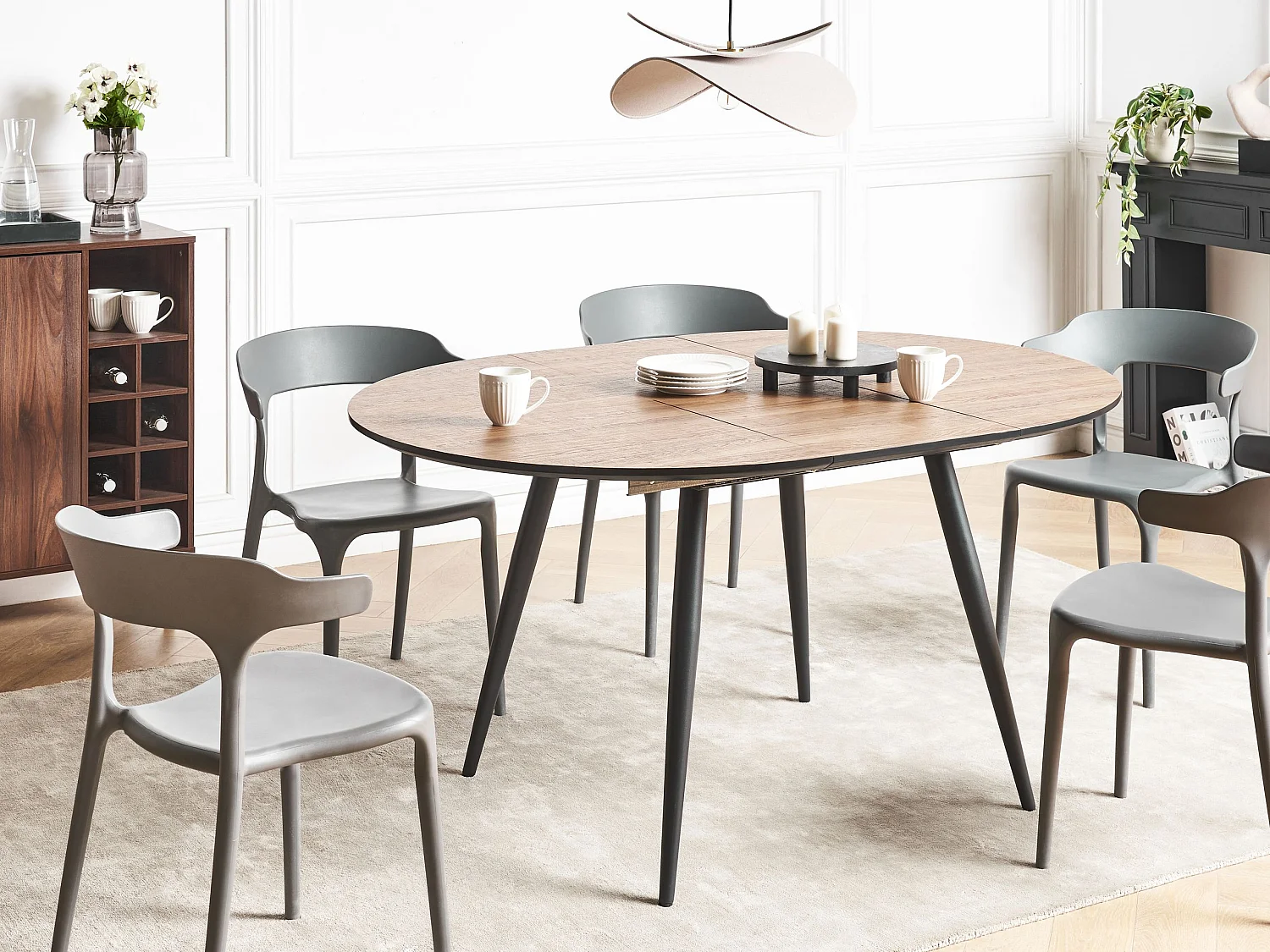Eettafel uitschuifbaar SENIAC Bruin 110/150 cm 112 cm