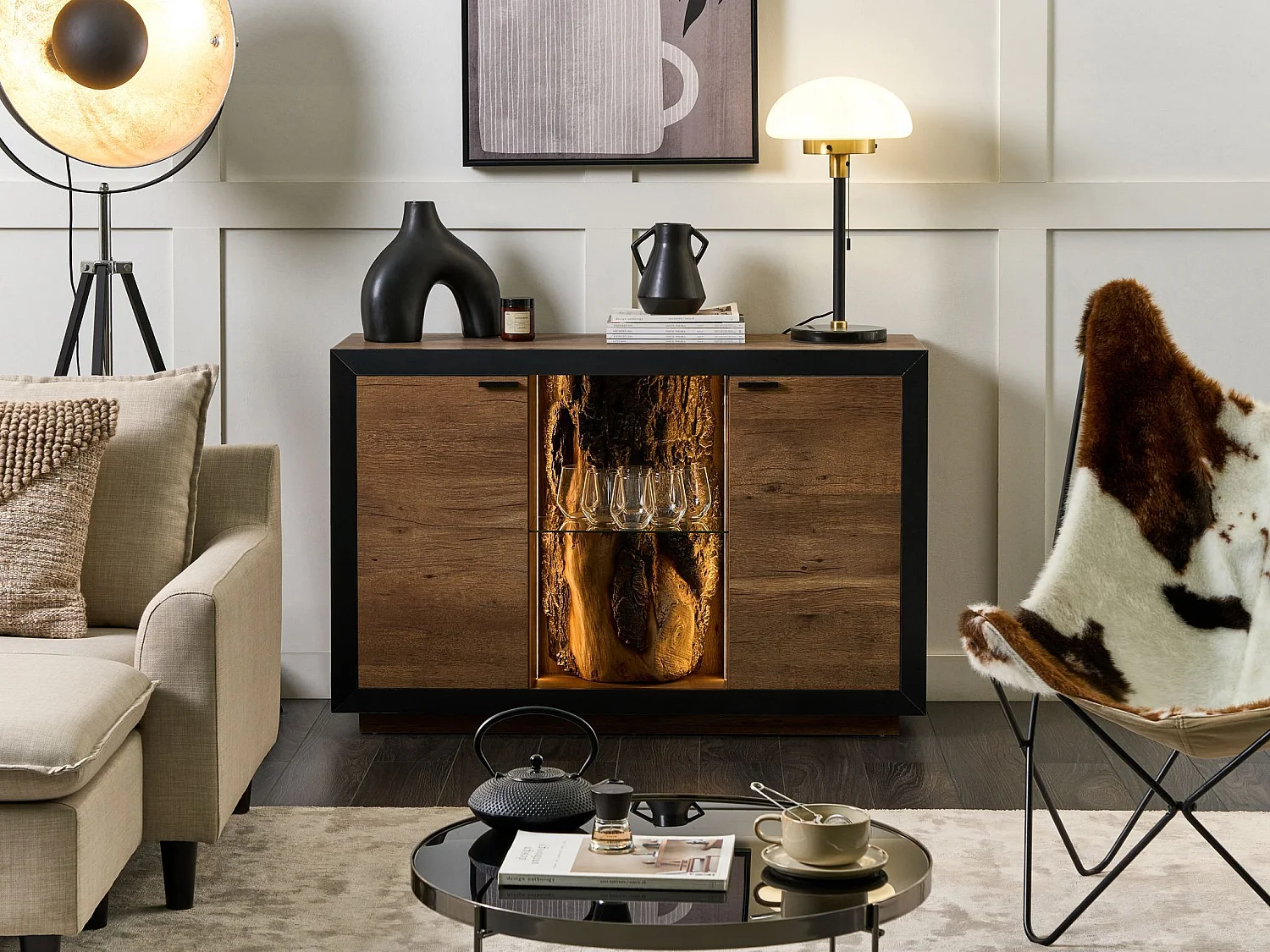 Kast MARANA Bruin/zwart