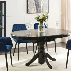 Eettafel uitschuifbaar AKRON Zwart 106/150 cm 106 cm Eettafel uitschuifbaar AKRON Zwart 106/150 cm 106 cm
