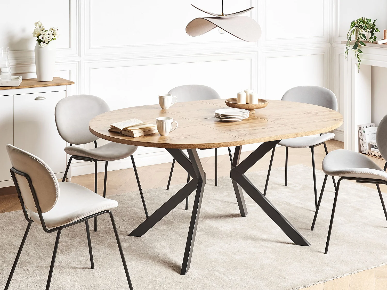 Eettafel uitschuifbaar CARLEA Lichtbruin 120/160 cm 120 cm