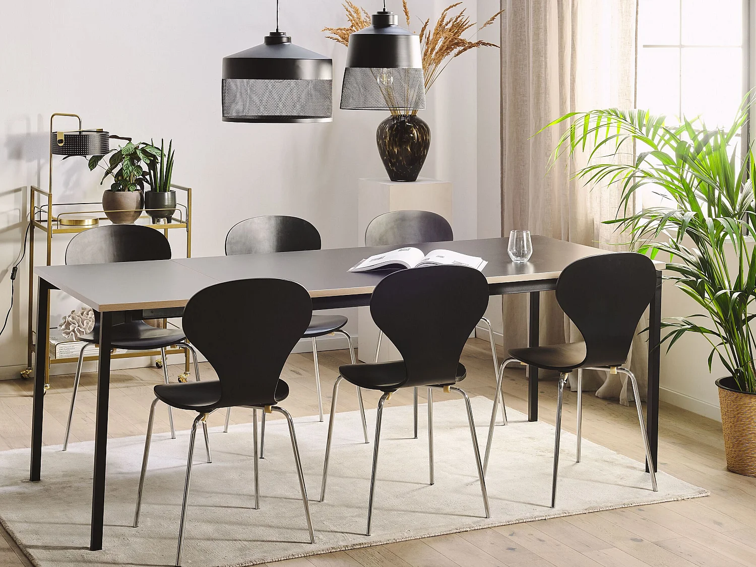 Eettafel uitschuifbaar AVIS Zwart 140/190 cm 90 cm