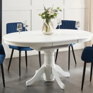 Eettafel uitschuifbaar AKRON Wit 106/150 cm 106 cm Eettafel uitschuifbaar AKRON Wit 106/150 cm 106 cm