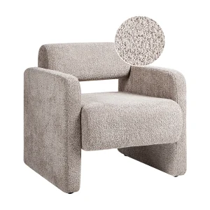 Fauteuil HALLSBERG Bouclé Taupe Fauteuil HALLSBERG Bouclé Taupe