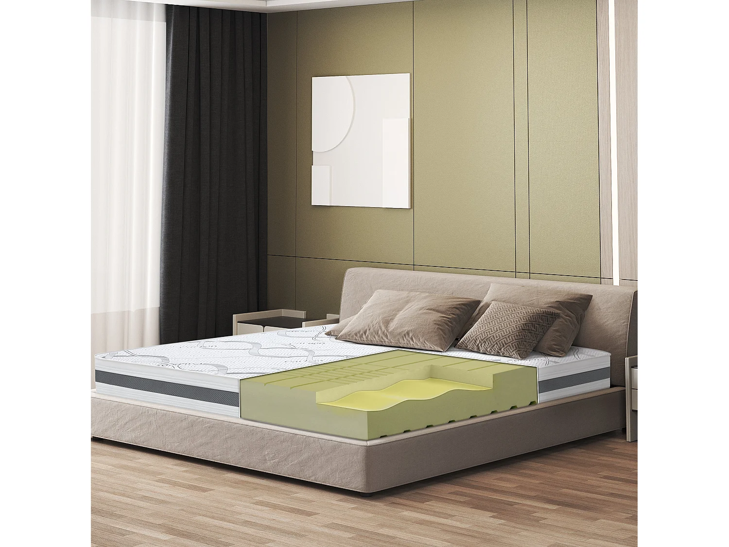 Dubbel matras 160x195 Memory | Premium Quality | Hoogte 20 cm | Made in Italy