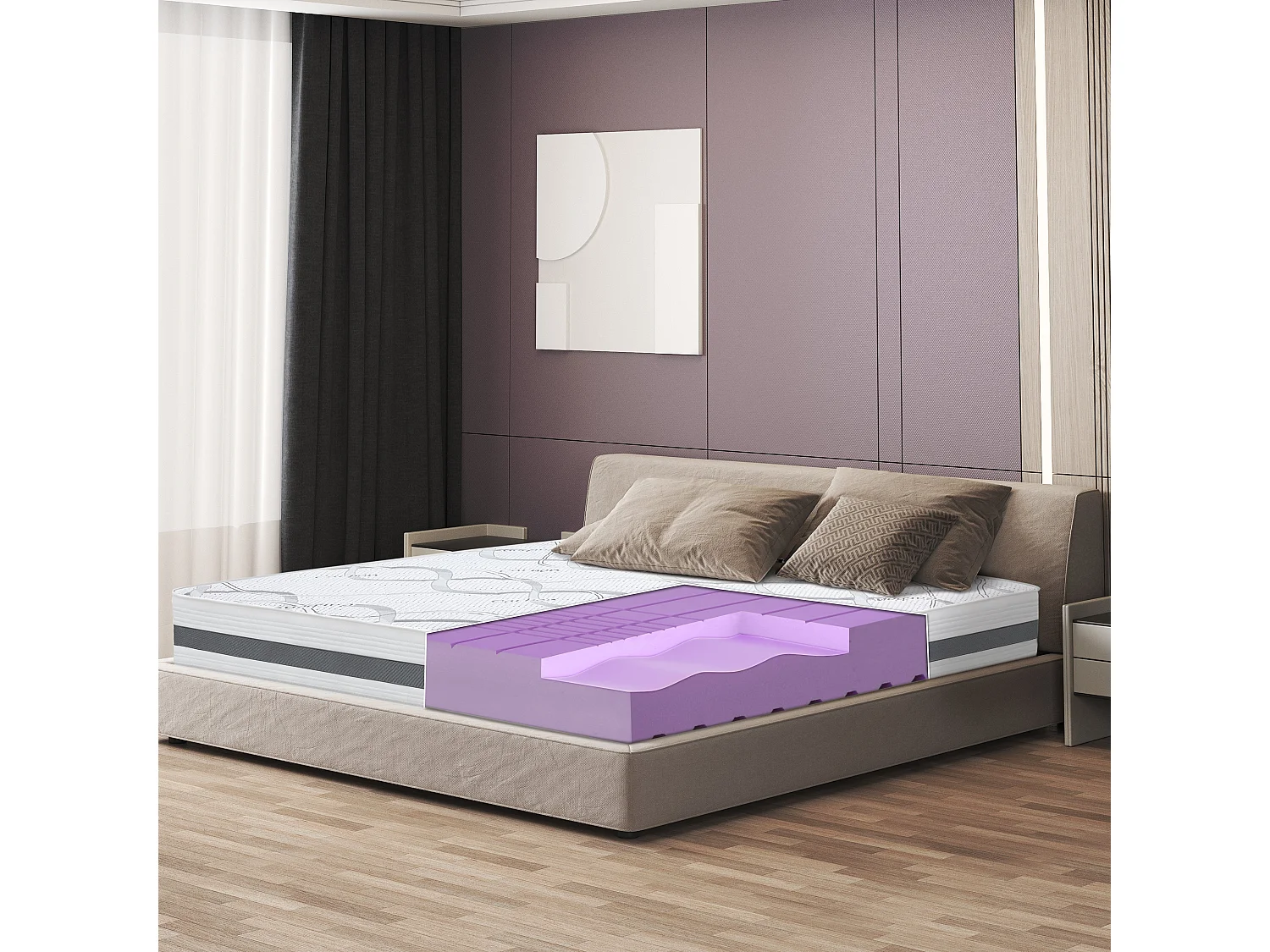 Dubbel matras 150 x 200 Memory Orthopedisch | Premium Quality | Hoogte 25 cm | Made in Italy