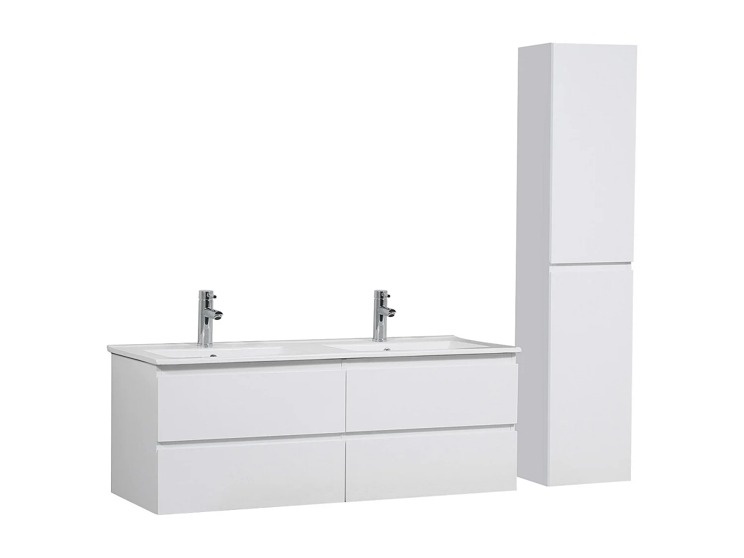 Dubbele wastafelmeubel + wastafel + SORRENTO kolom