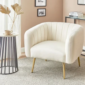 Fauteuil LACONIA Fluweel Crème Fauteuil LACONIA Fluweel Crème