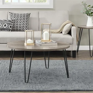 Endtable in gelamineerde spaanplaat grijs eiken Endtable in gelamineerde spaanplaat grijs eiken