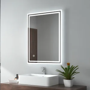 EMKE Badkamerspiegel LED 80x60cm touch anti-condens 3 kleuren