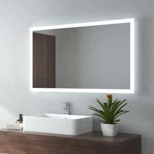 EMKE Badkamerspiegel LED 100x60cm anti-condens dubbele verlichting