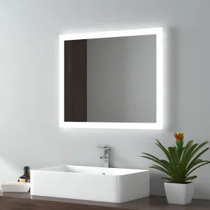 EMKE Badkamerspiegel LED 60x50cm anti-condens dubbele verlichting