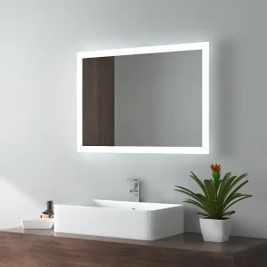 EMKE Badkamerspiegel LED 70x50cm anti-condens dubbele verlichting