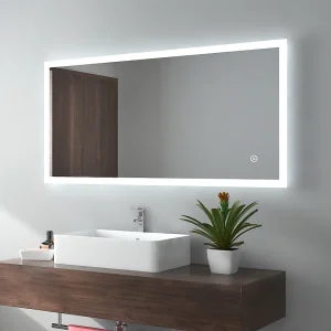 EMKE Badkamerspiegel LED 120x60cm touch koud wit licht
