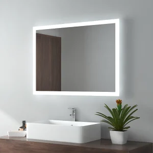 EMKE Badkamerspiegel LED 80x60cm anti-condens dubbele verlichting