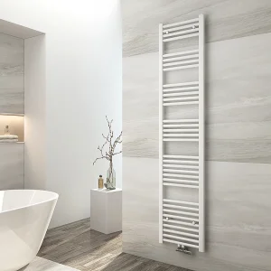 EMKE Handdoekradiator warm water wit 180 x 40 cm 618W midden en zijaansluiting EMKE Handdoekradiator warm water wit 180 x 40 cm 618W midden en zijaansluiting