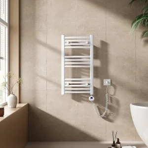 EMKE Elektrische handdoekradiator wit WiFi 75x40cm 300W IP44 thermostaat Tuya app smart life home