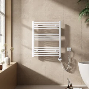 EMKE Elektrische handdoekradiator wit WiFi 75x60cm 300W IP44 thermostaat Tuya app smart life home