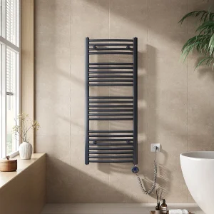EMKE Elektrische handdoekradiator antraciet WiFi 120x40cm 500W IP44 thermostaat Tuya app smart life home EMKE Elektrische handdoekradiator antraciet WiFi 120x40cm 500W IP44 thermostaat Tuya app smart life home