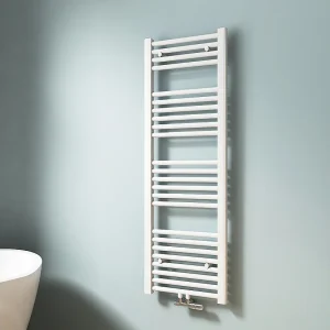 EMKE Handdoekradiator warm water wit 120 x 40 cm 427W midden en zijaansluiting EMKE Handdoekradiator warm water wit 120 x 40 cm 427W midden en zijaansluiting