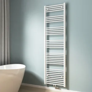 EMKE Handdoekradiator warm water wit 180 x 50 cm 739W midden en zijaansluiting EMKE Handdoekradiator warm water wit 180 x 50 cm 739W midden en zijaansluiting