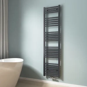 EMKE Handdoekradiator warm water antraciet 160 x 40 cm 547W midden en zijaansluiting EMKE Handdoekradiator warm water antraciet 160 x 40 cm 547W midden en zijaansluiting