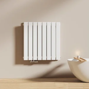 EMKE Warmwaterradiator van staal wit vlakke buis 63×62 cm 826W dubbellaags EMKE Warmwaterradiator van staal wit vlakke buis 63×62 cm 826W dubbellaags