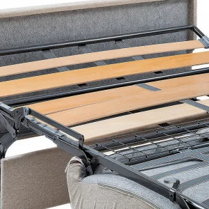 Express-driezitsslaapbank van grijs ribfluweel – 140 cm – 22 cm CALITO Express-driezitsslaapbank van grijs ribfluweel – 140 cm – 22 cm CALITO