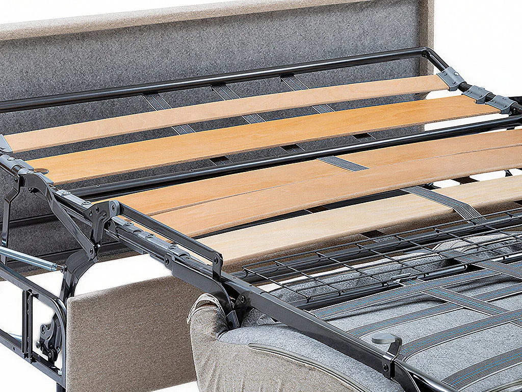 Express-vierzitsslaapbank van antracietgrijs ribfluweel - 160 cm - 18 cm CALITO