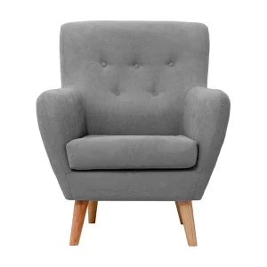 Fauteuil polyester donkergrijs 90x75x67cm Fauteuil polyester donkergrijs 90x75x67cm