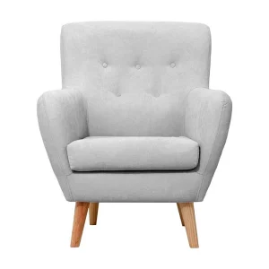 Fauteuil polyester lichtgrijs 90x75x67cm Fauteuil polyester lichtgrijs 90x75x67cm