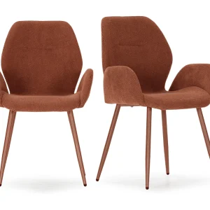Fauteuils set van 2 in stoffen met metalen poten, H86 cm – SOLA