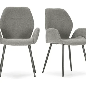 Fauteuils set van 2 in stoffen met metalen poten, H86 cm – SOLA